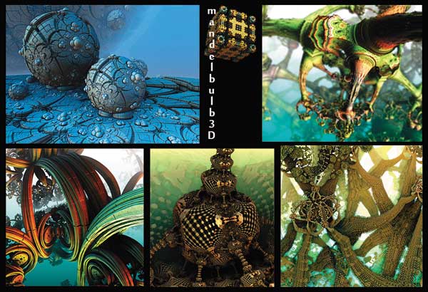 Рис. 4. Примеры изображений, синтезированных фракталогенератором Mandelbulb 3D