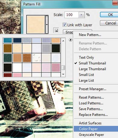 Загрузка набора текстур Color Paper, необходимого для создания фона