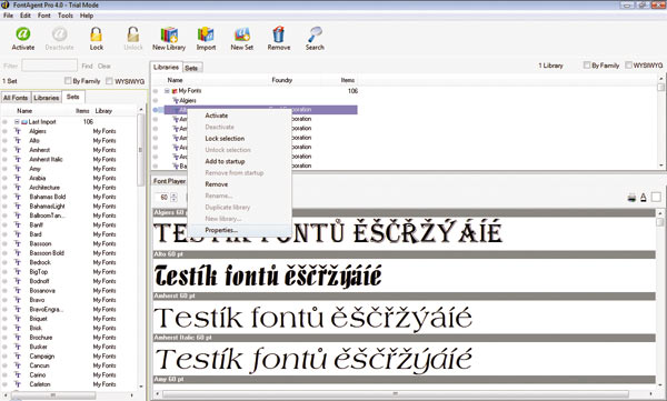 Окно программы FontAgent Pro 