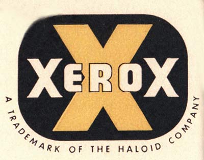 Рис. 4. Первый черно-желтый симметричный логотип Xerox 1949 года