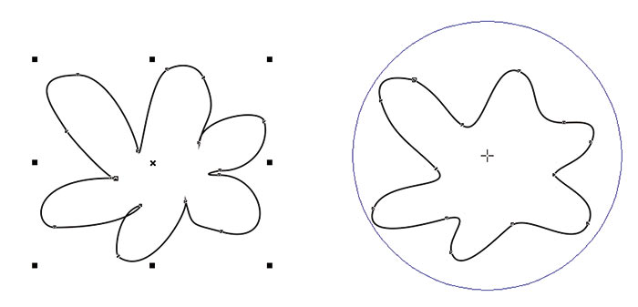 Рис. 14. Исходный объект (слева) и его вид после обработки инструментом Сглаживание