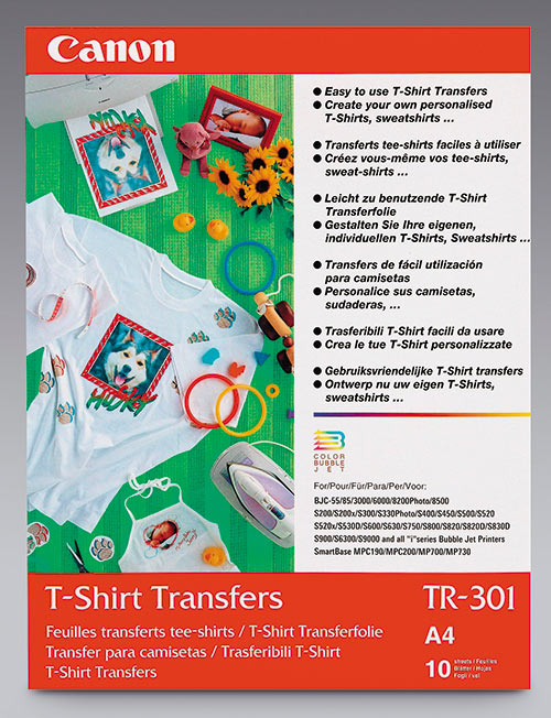 Рис. 1. Упаковка носителей Canon T-Shirt Transfer (TR-301) для термопереноса изображений на ткань