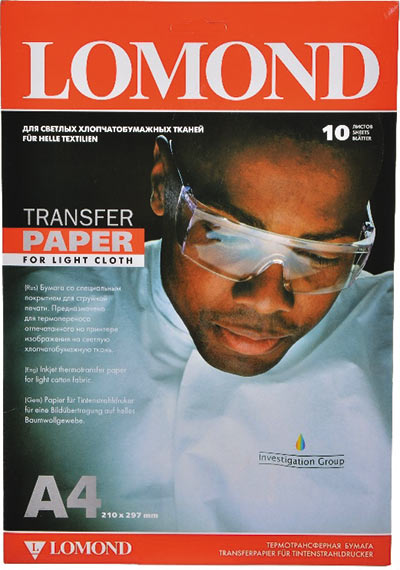 Термотрансферная бумага Lomond для светлых тканей