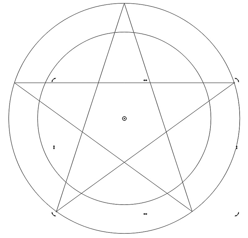 Рис. 35. Копии исходной линии составляют контур пятиконечной звезды