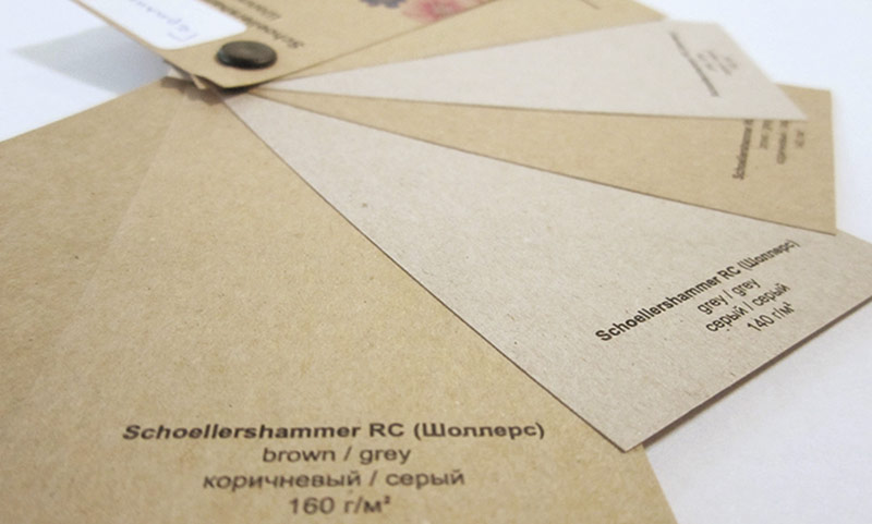 Образцы бумаг Schollershammer разных цветов 