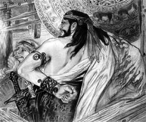 С.Выспянский. Разгневанный Агамемнон. Иллюстрация к «Илиаде»