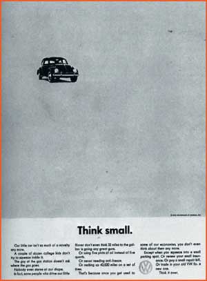 Рис. 1. Фольксваген «жук»,  один из самых популярных автомобилей в мире,  своим успехом во многом обязан оригинальной рекламе