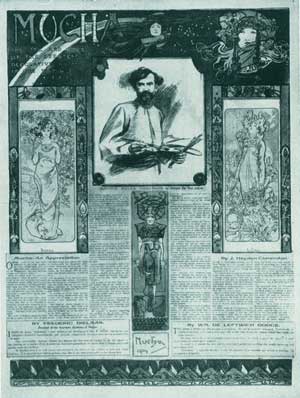 Страница из газеты «Нью-Йорк дейли ньюз», посвященная Альфонсу Мухе. 1904 г.