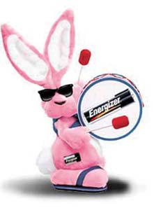 Рис. 7. Energizer Bunny — рекламный образ, используемый в кампаниях «долгоиграющих» батареек Energizer уже многие годы и вошедший в сотню самых выдающихся образцов рекламы ХХ века