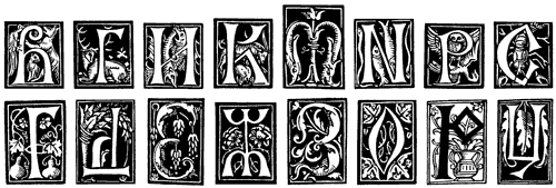 Рис. 5. В отличие от венецианских инициалов, по форме близких к квадрату, большинство скорининских буквиц имеет вытянутые пропорции. Прага, 1517-1519 годы