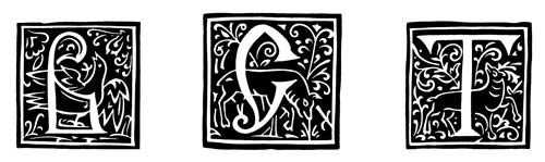 Рис. 5. Кутеинский монах, гравировавший буквицы для Спиридона Соболя, очевидно, был талантливым иконописцем. Сияние света он смог передать даже черной краской Инициалы из книги «Брашно духовное». Кутеинский монастырь, начало 1630-х годов