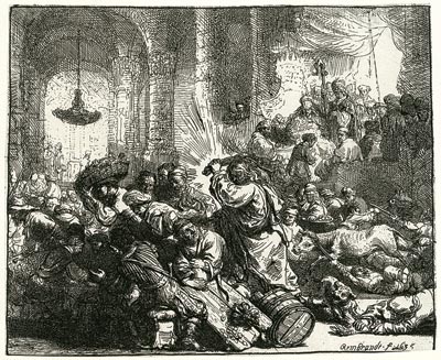 Изгнание торгующих из храма. 1635. Фрагмент