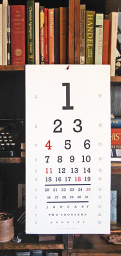 Рис. 7. Календарь — таблица для проверки зрения