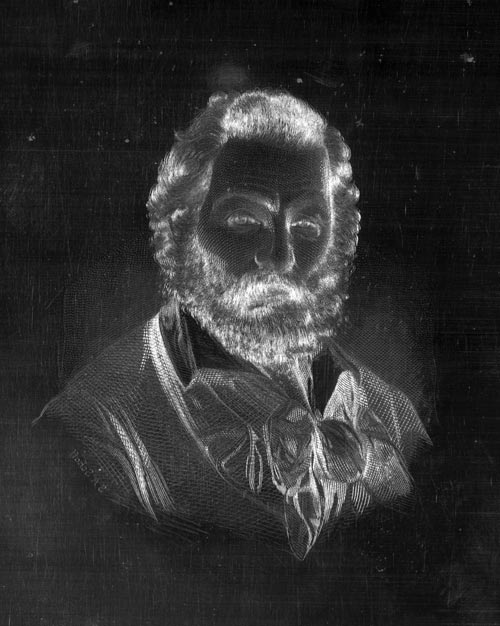 Печатная форма резцовой гравюры. Портрет Уолта Уитмена. 1860 г.
