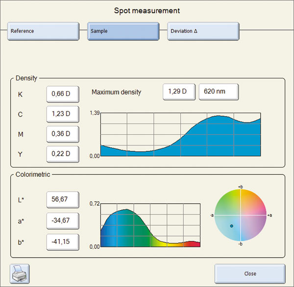 Измерение колориметрических характеристик цветового образца в программе TECHKON ExPresso 3.4 Basic