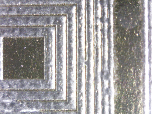 Рис. 8. Оттиск, выполненный металлизированной краской (серебро) рельефным способом печати