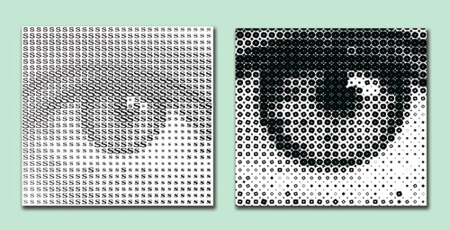 Рис. 13. Программное изображение радужной оболочки и зрачка выполнено штрихами в программе Strokes Maker