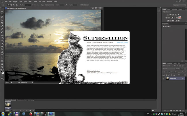 Экран программы Adobe Photoshop CS6