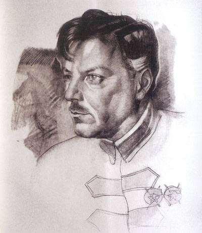 Черно-белый портрет К. Ворошилова