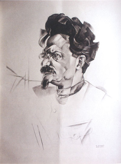 Черно-белый портрет Л. Троцкого