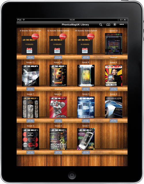 Так выглядят цифровые книжные полки виртуальных газетных киосков на iPad 