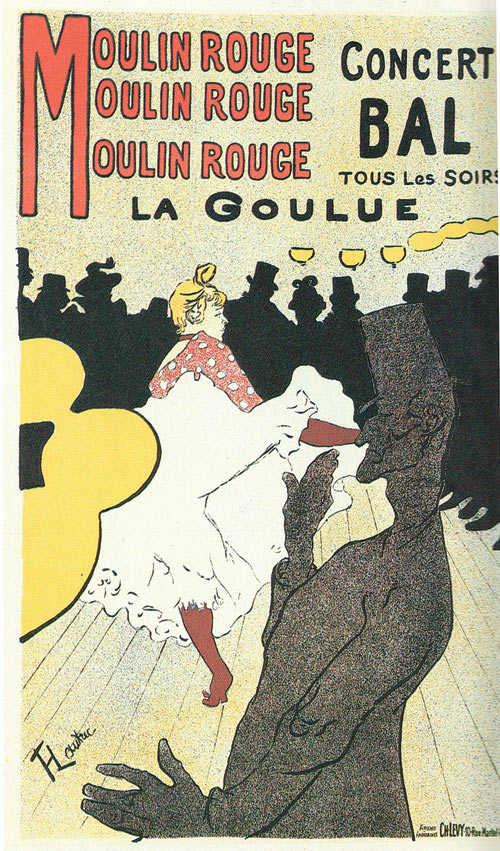 Плакат для кабаре «Мулен Руж» с Ла Гулю. Худ. А. Тулуз-Лотрек. 1891 г.