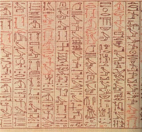 Рис. 4. Фрагмент Книги мертвых Ани (папирус, ок. 100 лет до н.э.; Лондон, Британский музей)