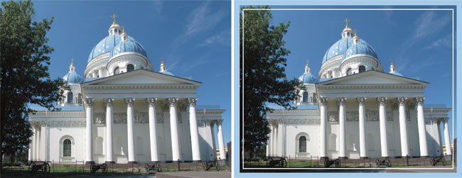 Рис. 19. Исходное изображение Троицкого собора (слева) 