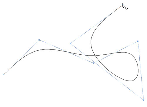Рис. 4. Рисование кривой инструментом B-Spline
