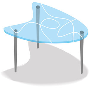 Рис. 6. Пример использования инструмента B-Spline для рисования узора на крышке стола