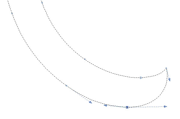Рис. 45. Изменение формы нижней части кривой при помощи касательных 