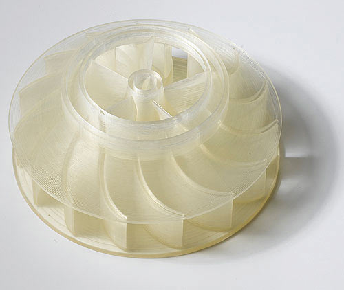 Крыльчатка помпы, изготовленная из пленки ПВХ на 3D-принтере Solido SD300Pro