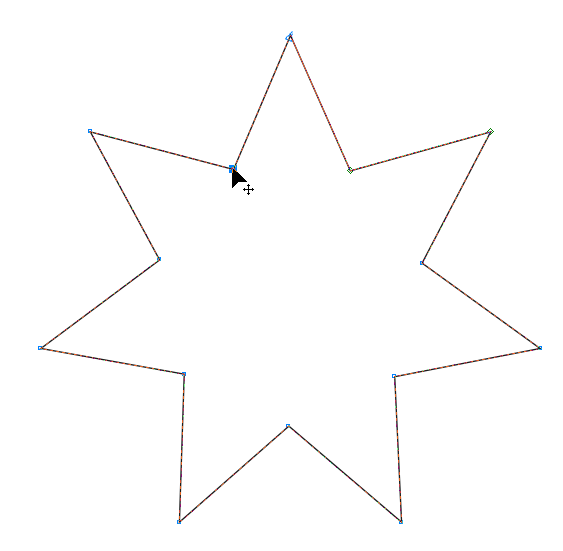 Рис. 23. Преобразование многоугольника в звезду при помощи инструмента создания форм
