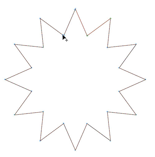 Рис. 36. Создание 12-конечной звезды из многоугольника при помощи инструмента создания форм