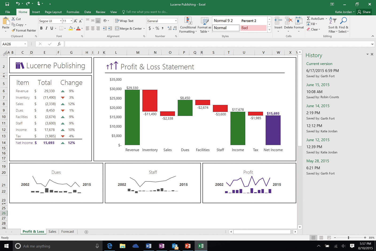 Рис. 2. Окно программы Excel 2016 