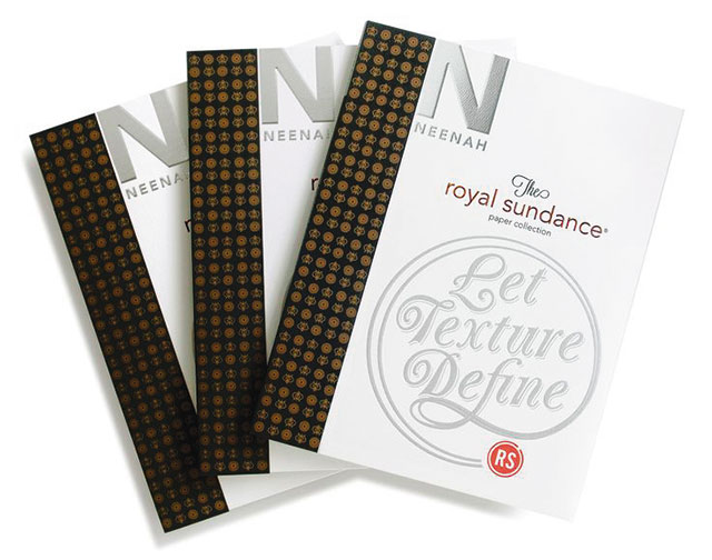 Образец печати и тиснения на бумаге Royal Sundance