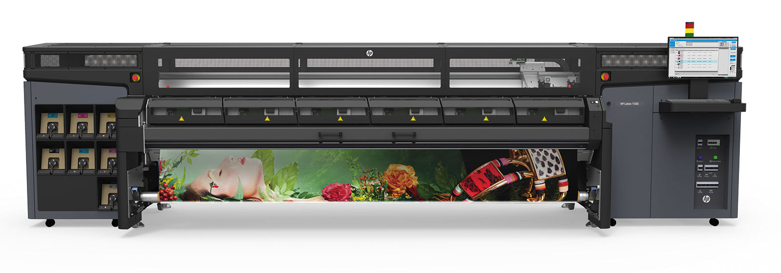 Модель HP Latex 1500 позволяет печатать на рулонах шириной до 3,2 м