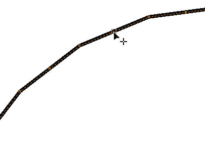 Рис. 4. Курсор инструмента Форма расположен над узловой точкой многоугольника