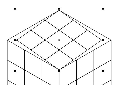 Рис. 23. Изменение высоты группы квадратов