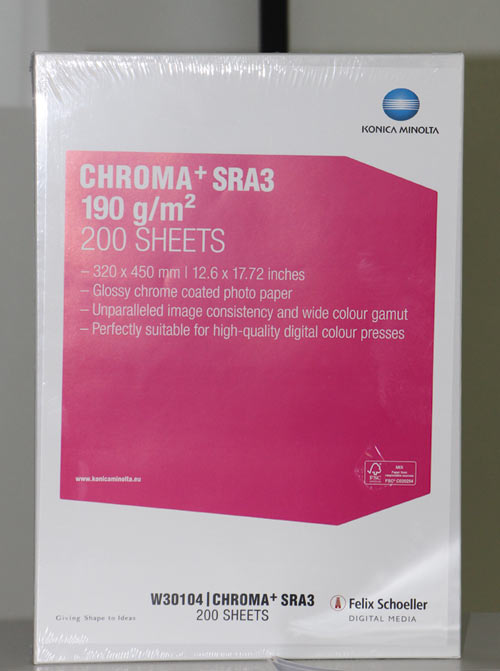 Бумага Chroma+ 
будет поставляться в пачках 
по 200 листов формата SRA3