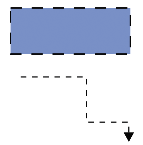  Рис. 62. Типичная ситуация при использовании пунктирных линий