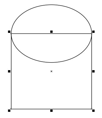Рис. 45. Расположение прямоугольника и эллипса