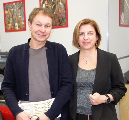 Наталья Рукина, генеральный директор типографии 
«Цифровые технологии», и Антон Бердников, технический директор