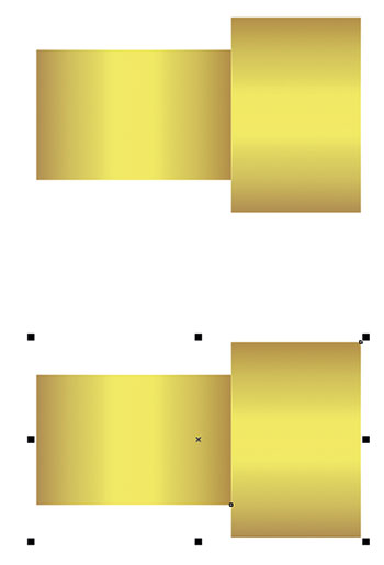 Рис. 22. Создана копия исходной группы прямоугольников, расположенная на 50 мм ниже