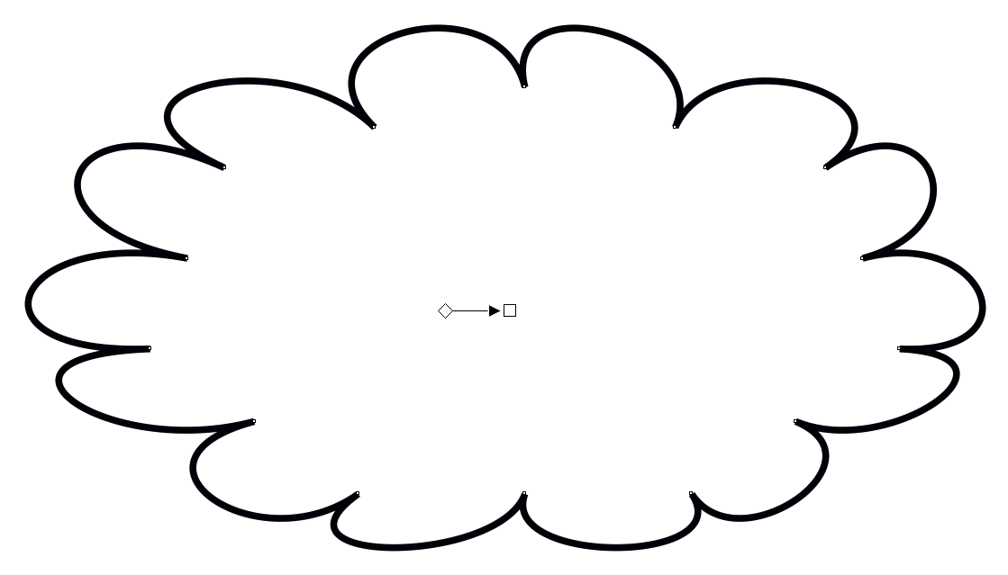 Рис. 44. Исходный многоугольник преобразован в объект, напоминающий по форме облако 