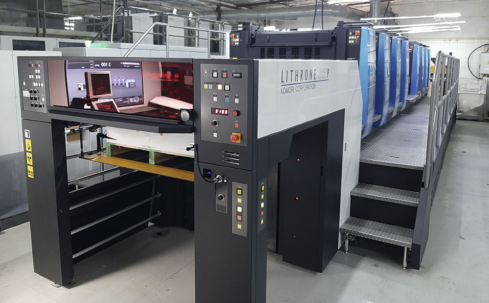 Офсетная печатная машина Komori GL-837P с технологией H-UV 
в московской типографии «Буки Веди»