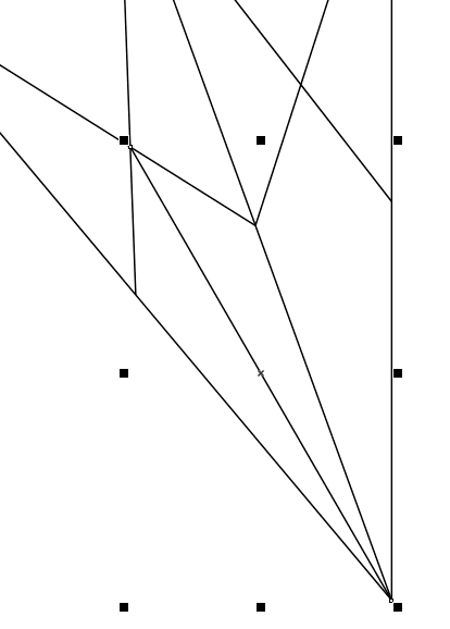 Рис. 13. Создан отрезок, соединяющий точку пересечения перекрещенных отрезков скопированной группы с точкой соединения радиальных линий