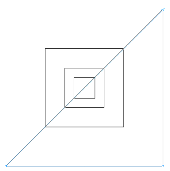 Рис. 7. Квадрат преобразован в прямоугольный треугольник