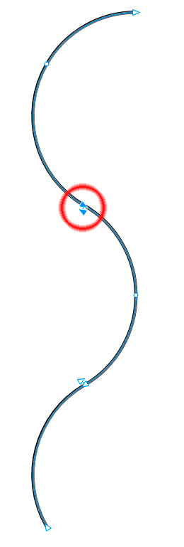 Рис. 24. Выделены нижняя узловая точка верхней дуги и верхняя узловая точка средней (обведены красным) 