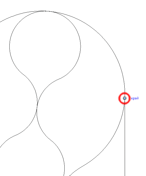 Рис. 35. Перемещение верхней узловой вертикальной линии (обведена красным) 